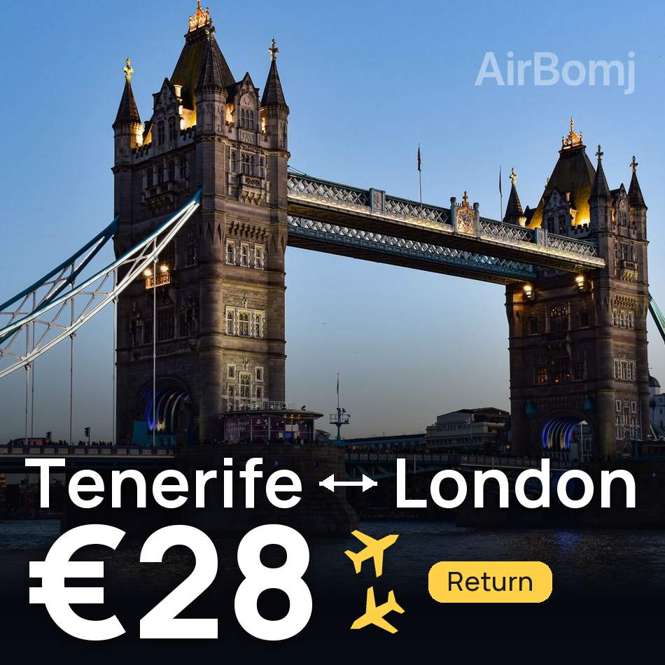 Biglietto aereo: Tenerife — Londra, €28