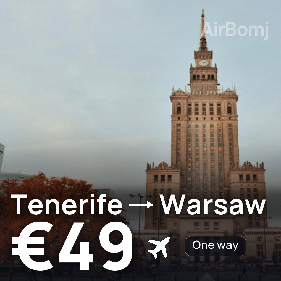 Biglietto aereo: Tenerife — Varsavia, €49