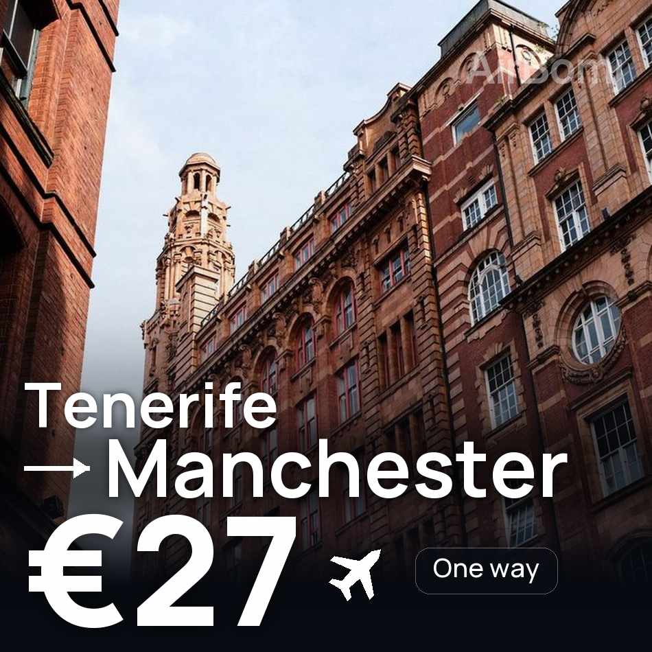 Biglietto aereo: Tenerife — Manchester, €27