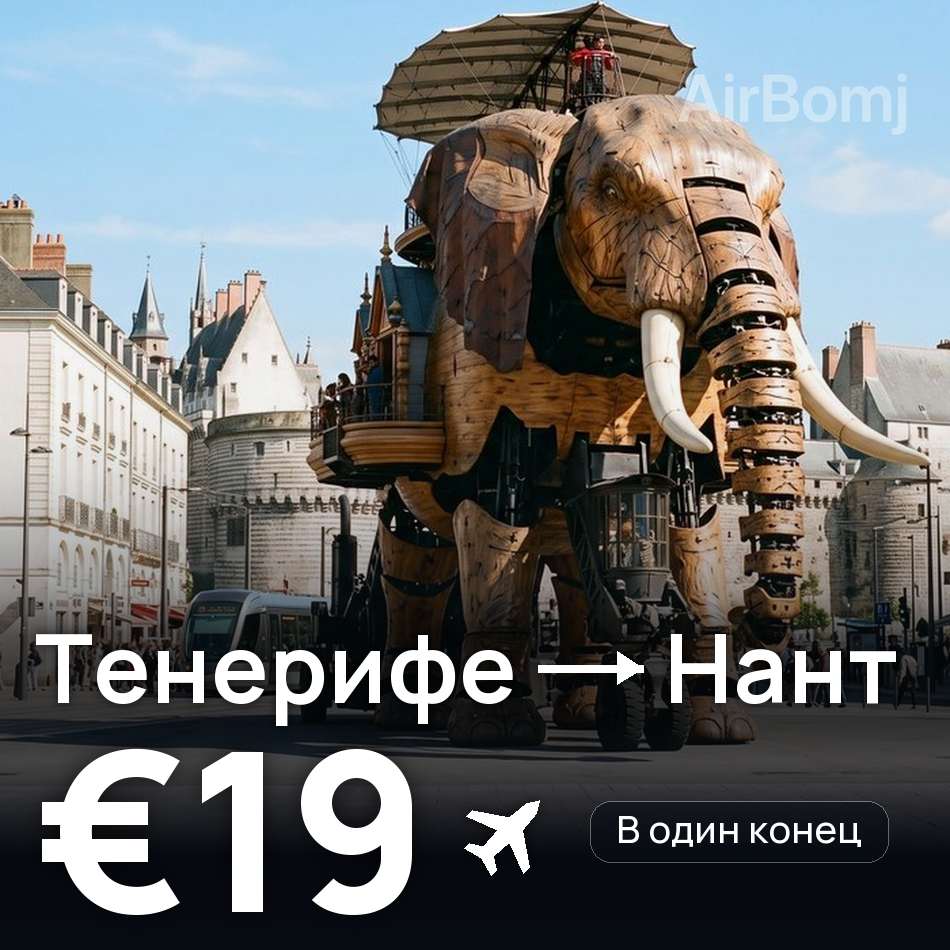 Авиабилет: Тенерифе — Нант, €19