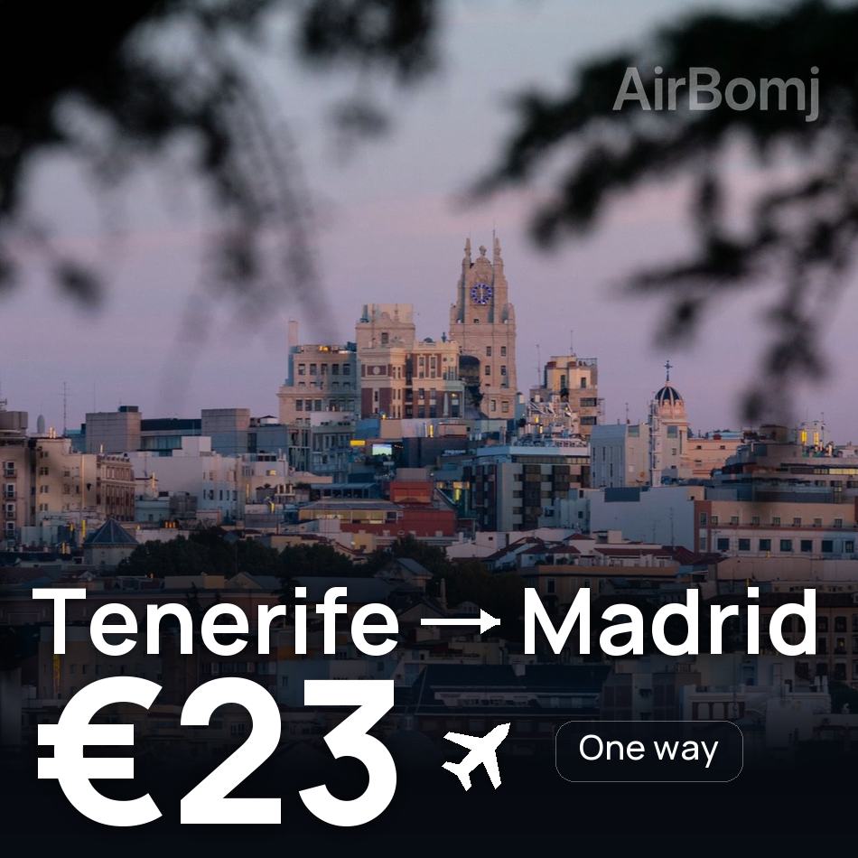 Biglietto aereo: Tenerife — Madrid, €23