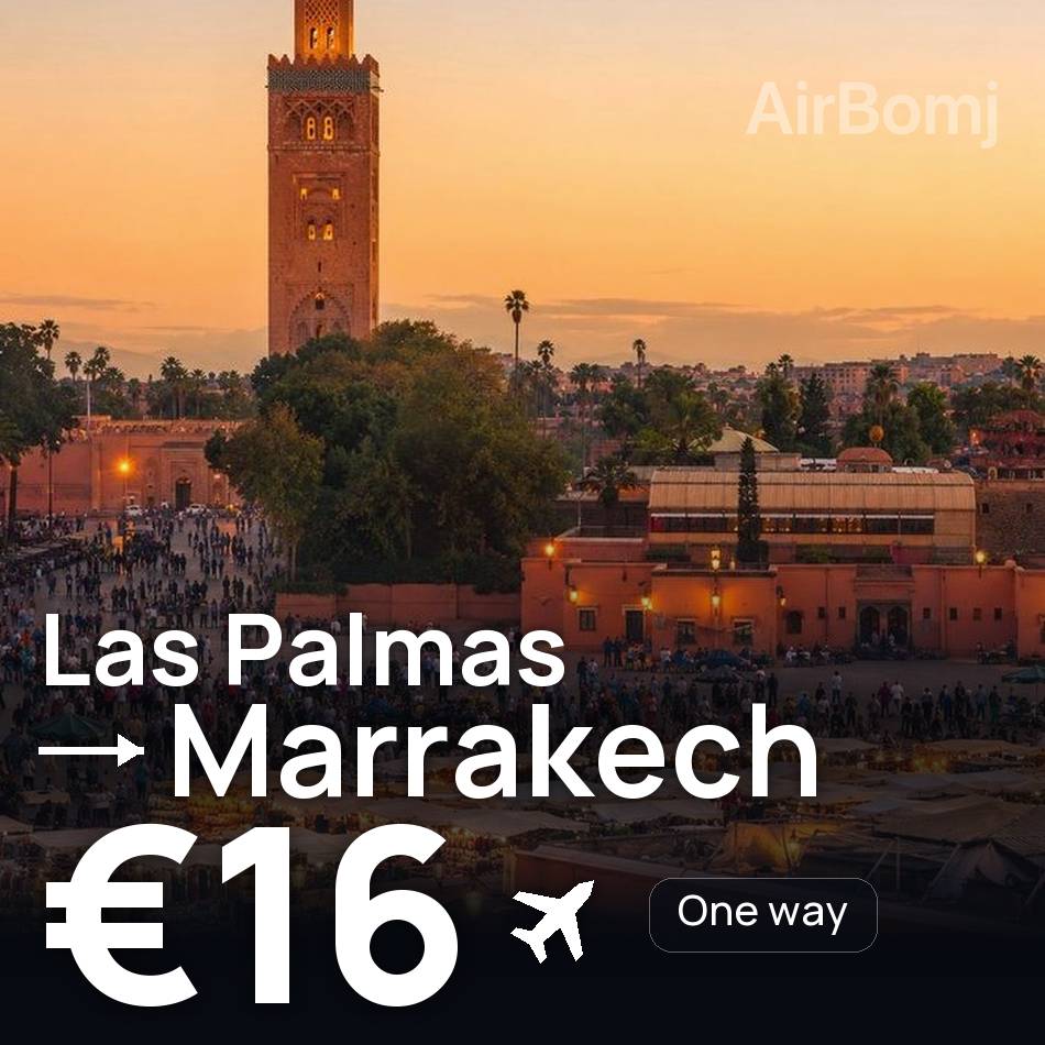 Biglietto aereo: Palmas de Gran Canaria — Marrakesh, €16