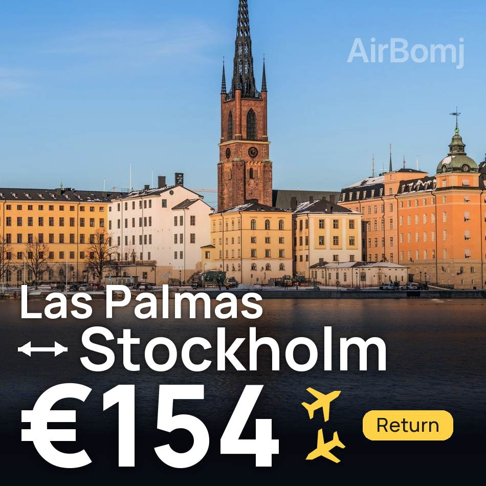 Biglietto aereo: Palmas de Gran Canaria — Stoccolma, €154
