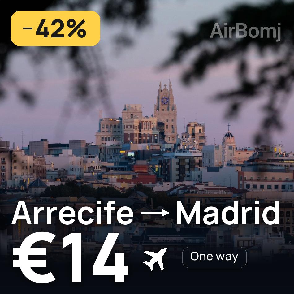 Biglietto aereo: Arrecife — Madrid, €14