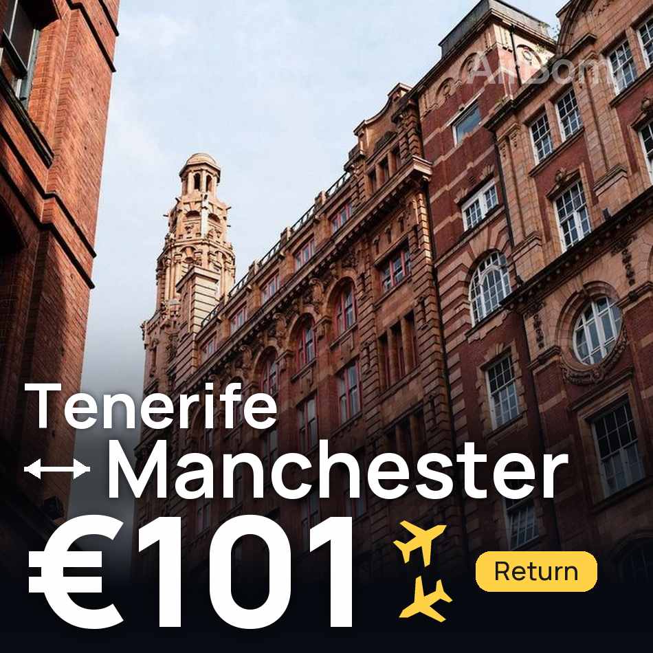 Biglietto aereo: Tenerife — Manchester, €101