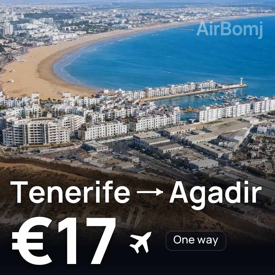 Biglietto aereo: Tenerife — Agadir, €17