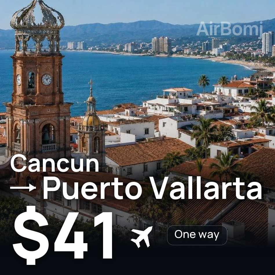 Billete de avión: Cancún — Puerto Vallarta, $41