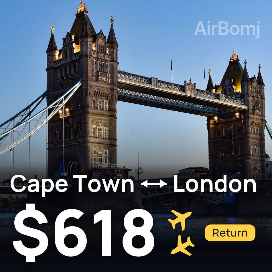 Flugticket: Kapstadt — London, $618
