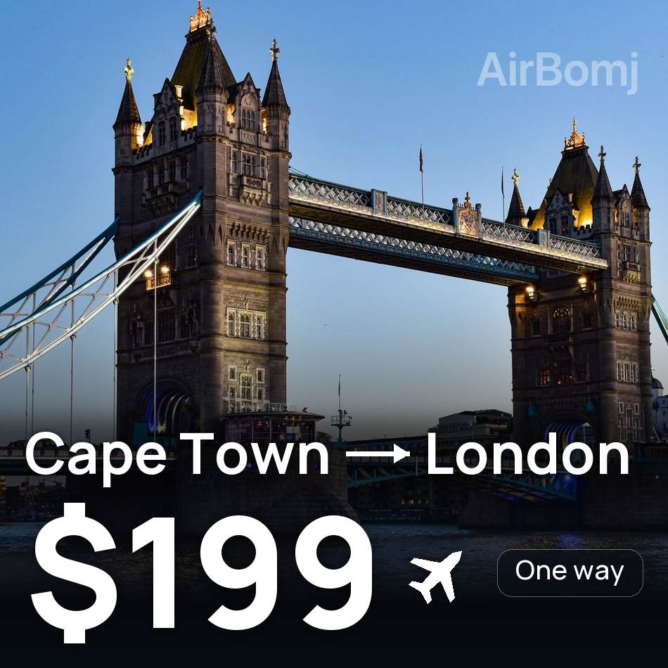 Flugticket: Kapstadt — London, $199