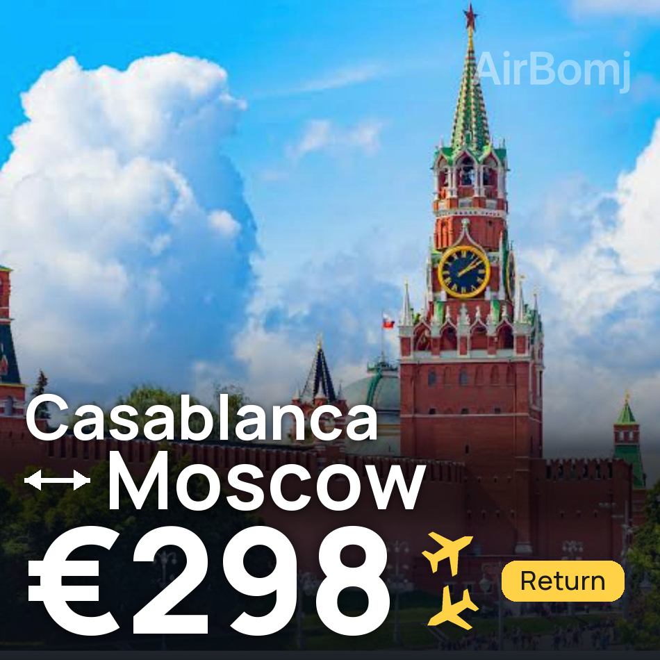Flight ticket: Casablanca to Moscow, €298