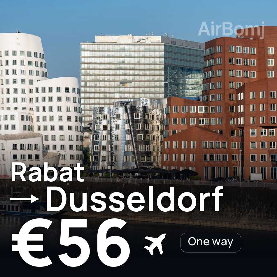 Flight ticket: Rabat to Dusseldorf, €56