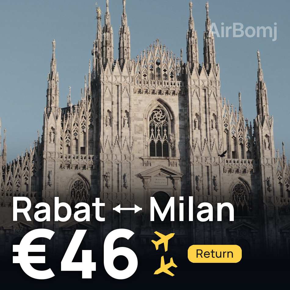 Flight ticket: Rabat to Milan, €46