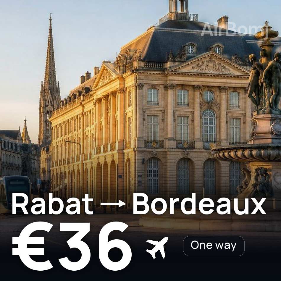Flight ticket: Rabat to Bordeaux, €36
