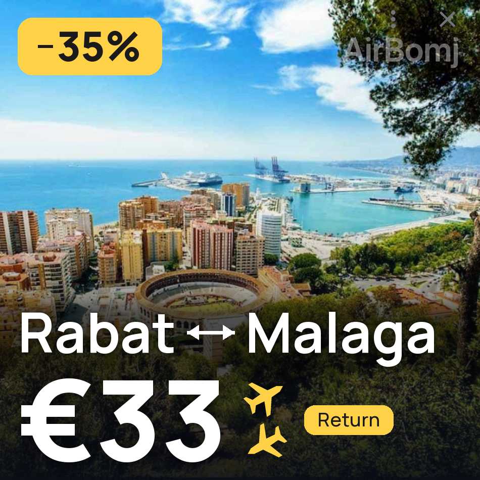 Flight ticket: Rabat to Malaga, €33
