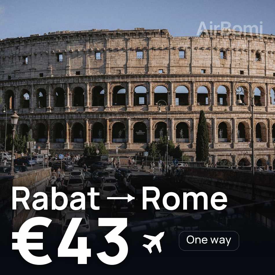 Flight ticket: Rabat to Rome, €43