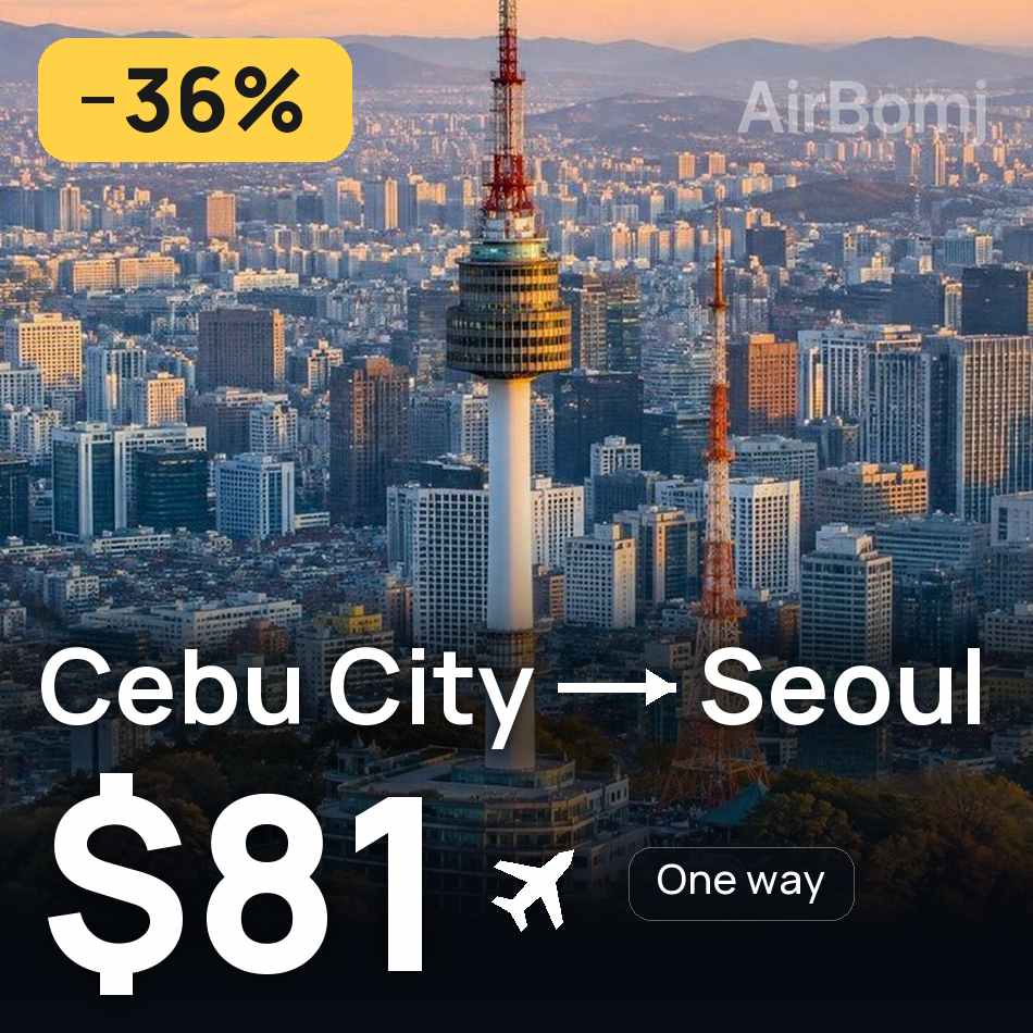 Flight ticket: Cebu City to Seoul, $81