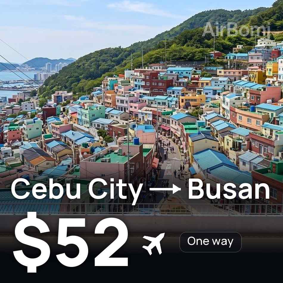 Flight ticket: Cebu City to Busan, $52