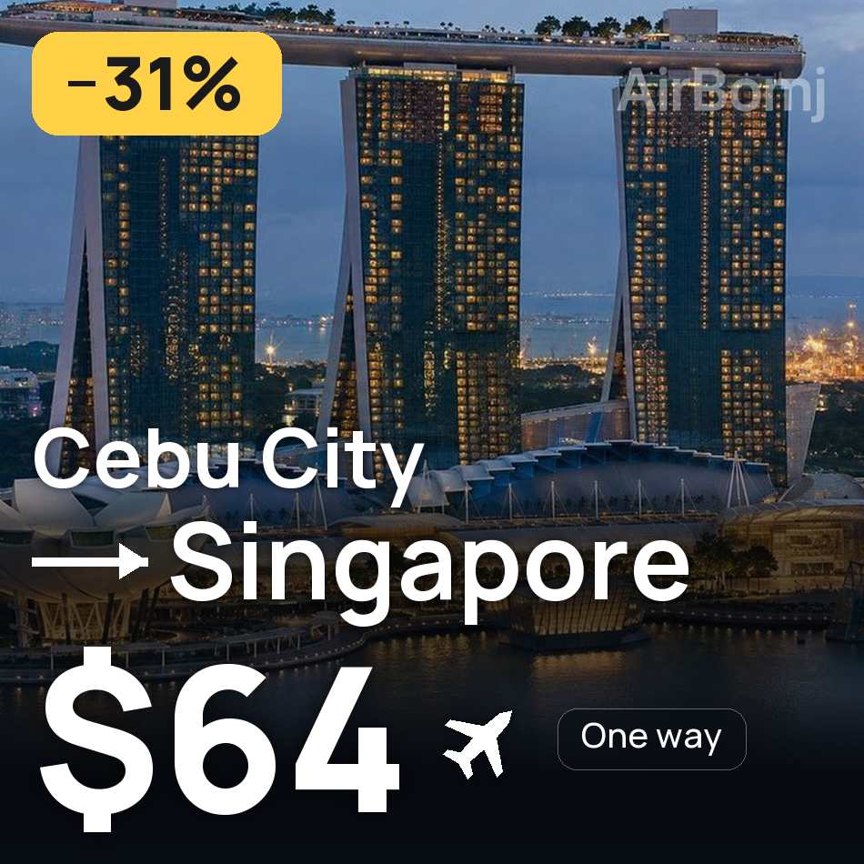 Flight ticket: Cebu City to Singapore, $64