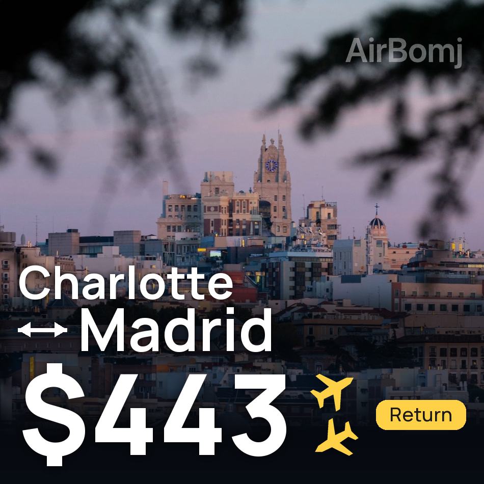 Flugticket: Charlotte — Stadt Madrid, $443