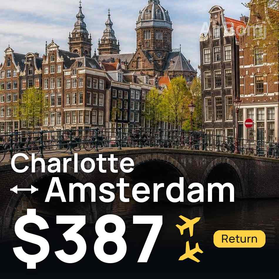 Flugticket: Charlotte — Amsterdam, $387
