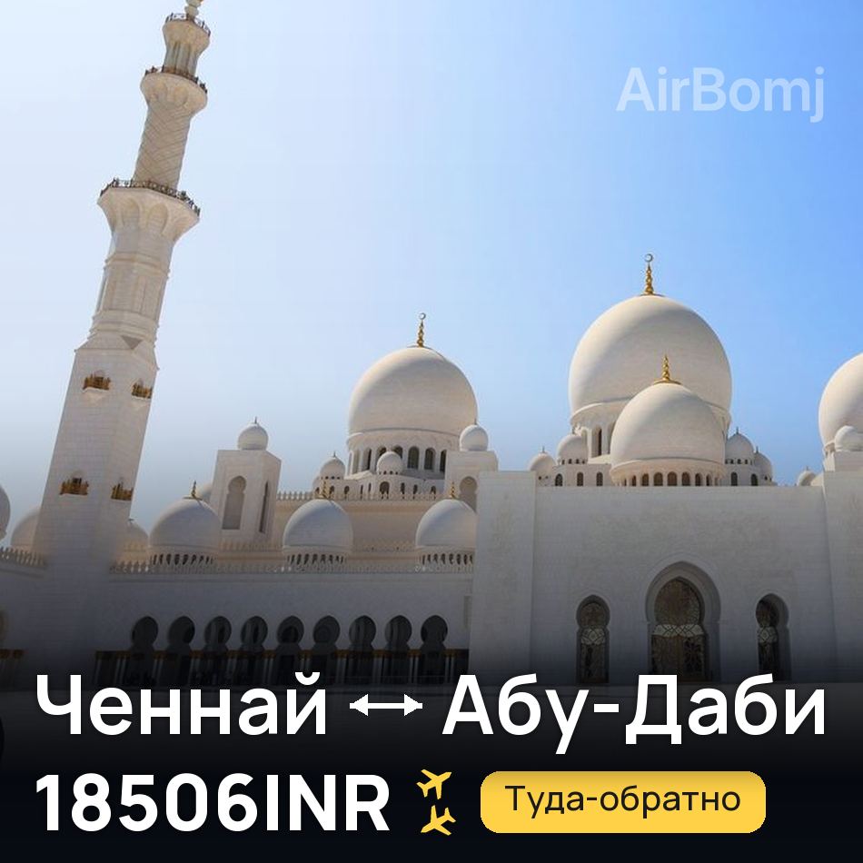Авиабилет: Ченнай — Абу-Даби, 18506INR