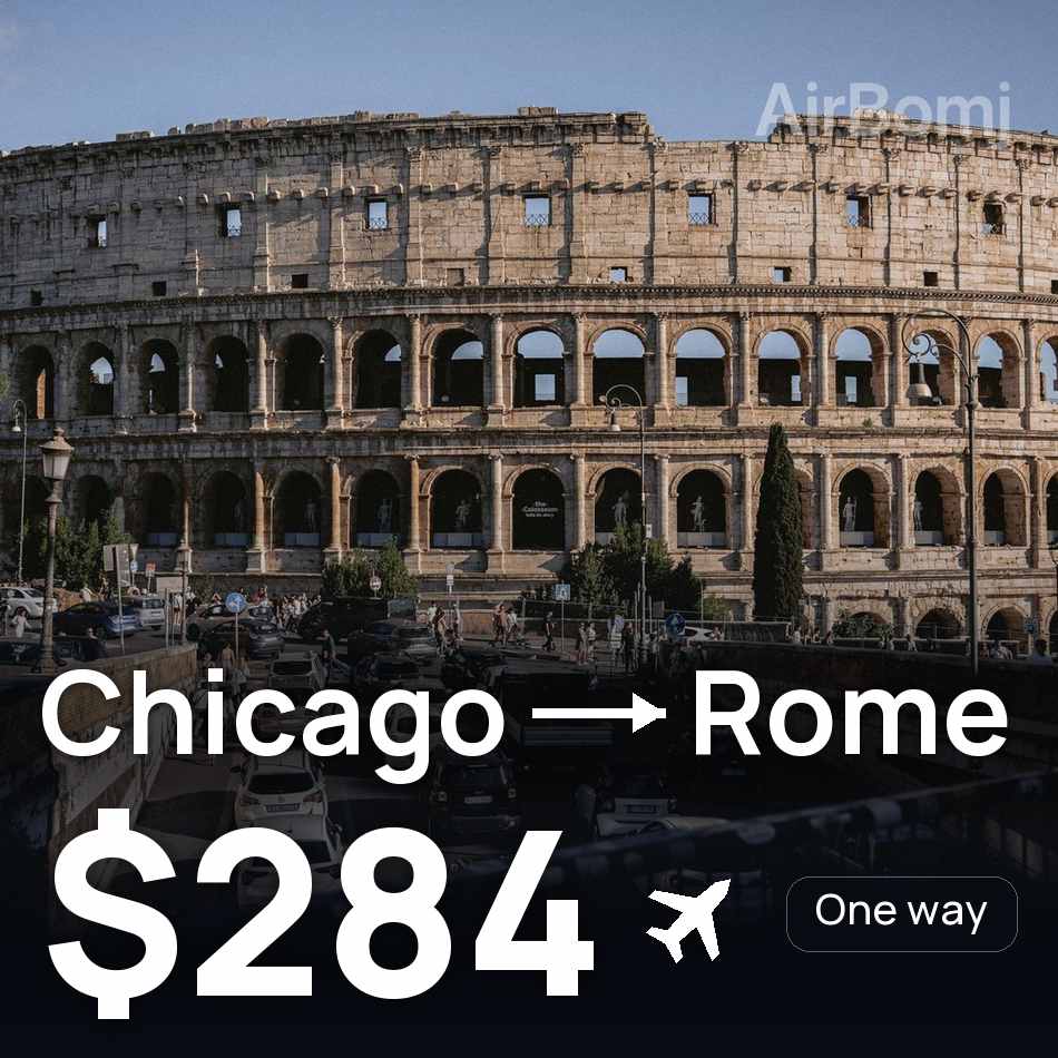 Uçak bileti: Şikago — Roma, $284