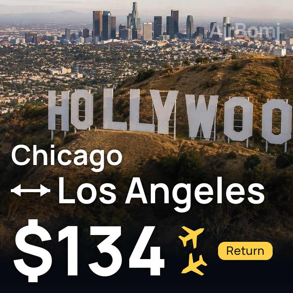 Uçak bileti: Şikago — Los Angeles, $134