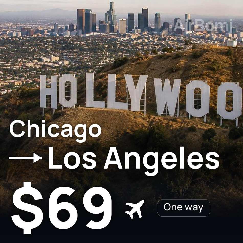 Uçak bileti: Şikago — Los Angeles, $69