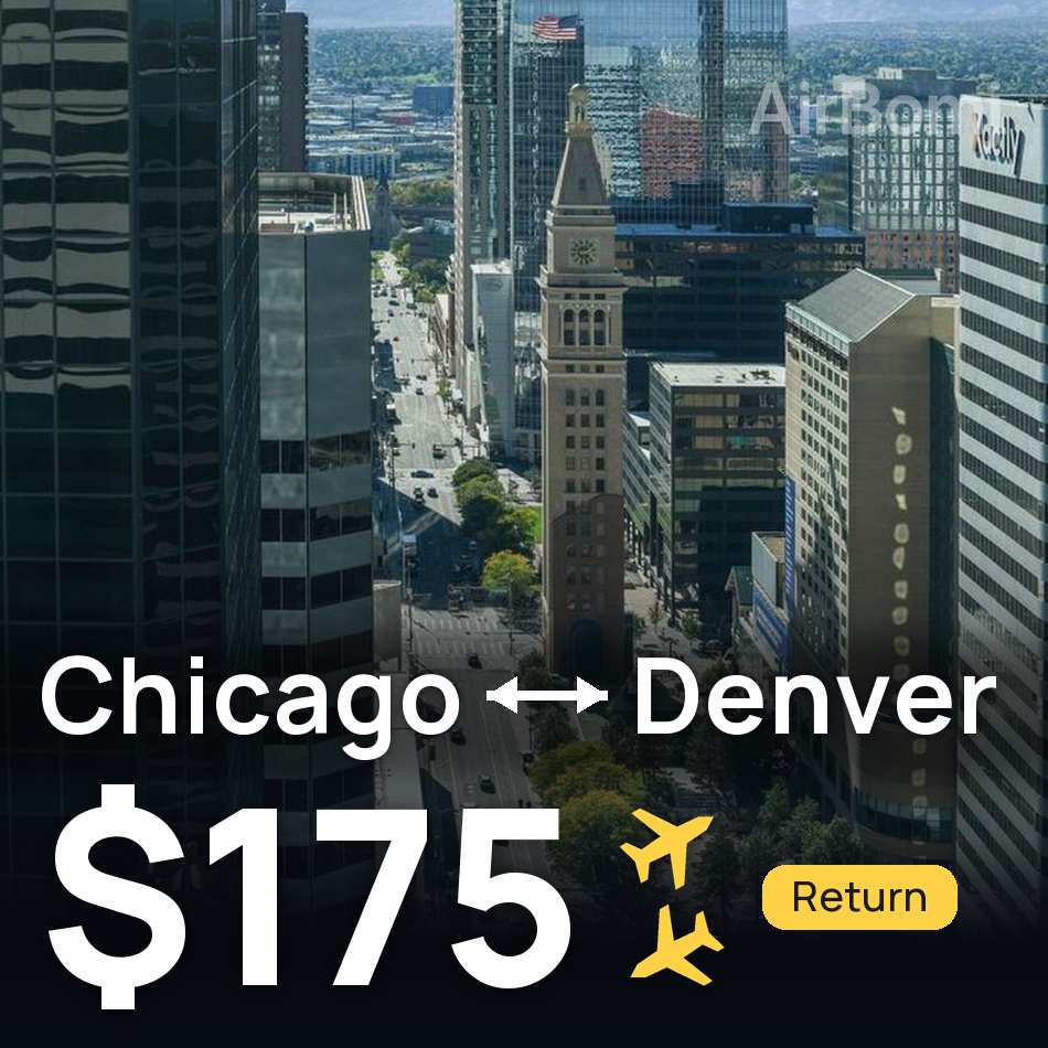 Uçak bileti: Şikago — Denver, $175