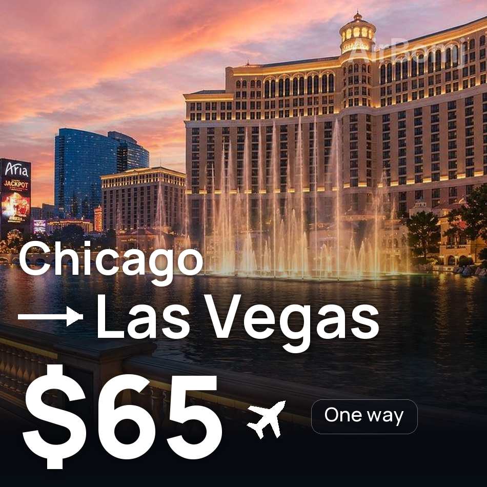 Uçak bileti: Şikago — Las Vegas, $65