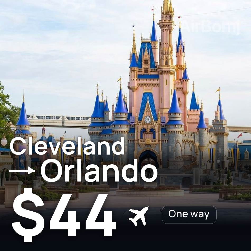 Flugticket: Cleveland — Orlando, $44