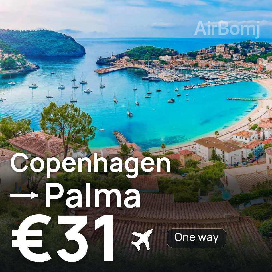 Flight ticket: Copenhagen to Palma, €31