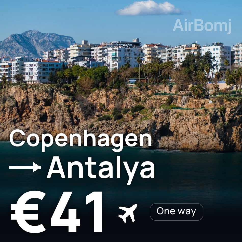Flight ticket: Copenhagen to Antalya, €41