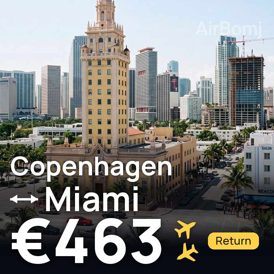 Flight ticket: Copenhagen to Miami, €463