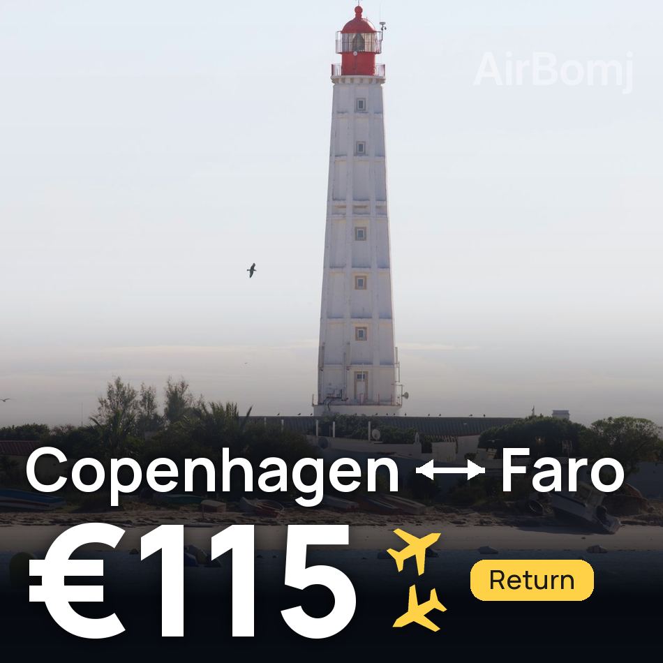 Flight ticket: Copenhagen to Faro, €115