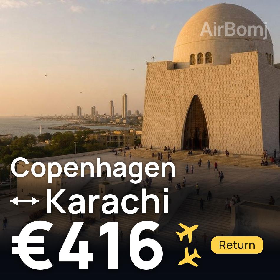 Flugticket: Kastrup — Karatschi, €416
