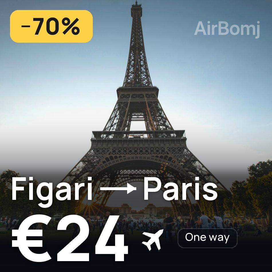 Bilet de avion: Figari — Paris, €24