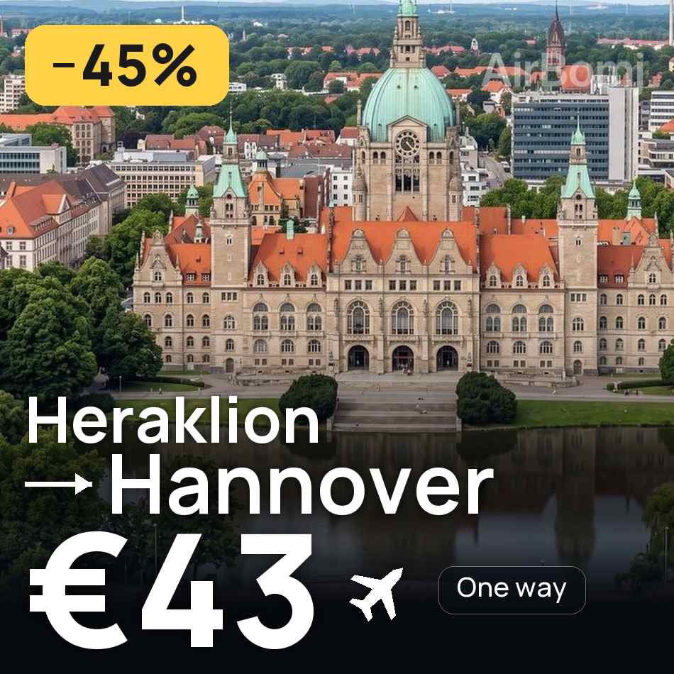 Flight ticket: Heraklion to Hannover, €43