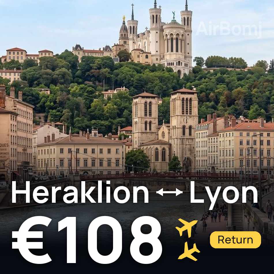 Flight ticket: Heraklion to Lyon, €108