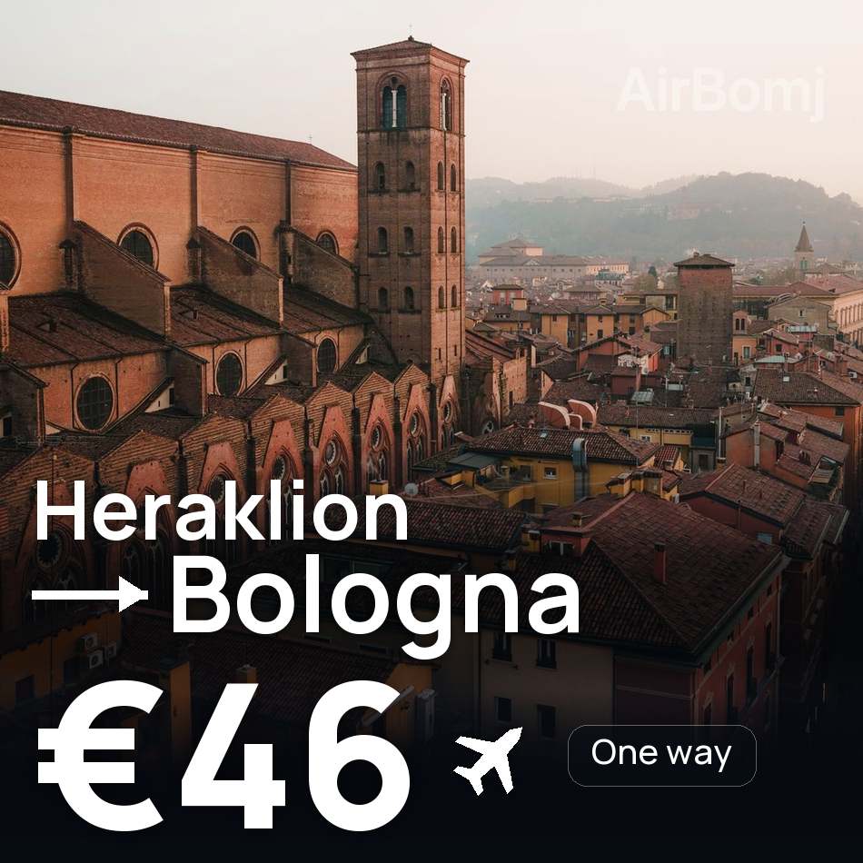 Flight ticket: Heraklion to Bologna, €46