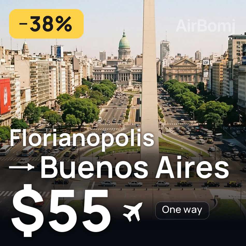 Bilet lotniczy: Florianópolis — Buenos Aires, $55