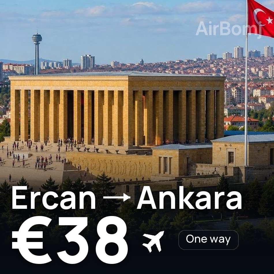 تذكرة طيران: إركان — أنقرة، €38