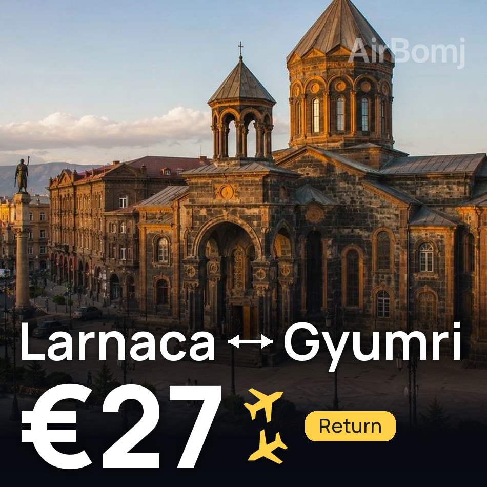 Flight ticket: Larnaca to Gyumri, €27