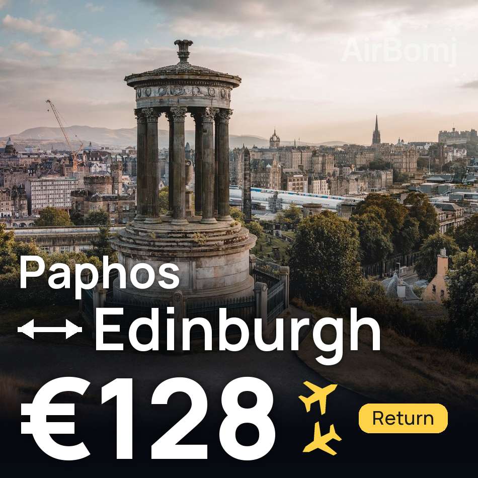 Flight ticket: Paphos to Edinburgh, €128