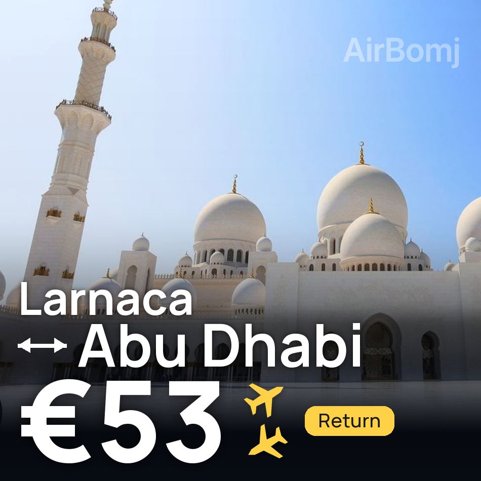 Flight ticket: Larnaca to Abu Dhabi, €53