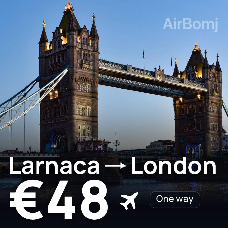 Flight ticket: Larnaca to London, €48