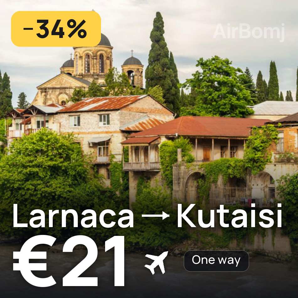 Flight ticket: Larnaca to Kutaisi, €21
