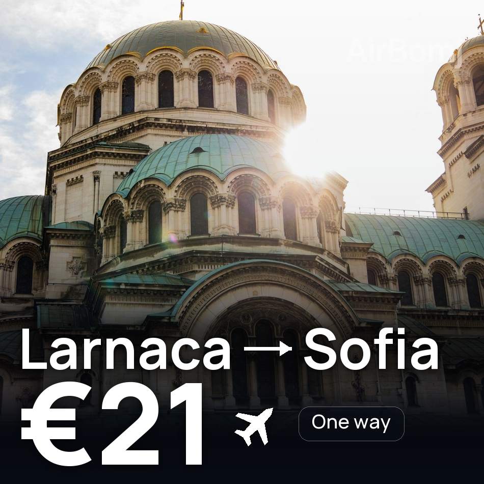 Flight ticket: Larnaca to Sofia, €21