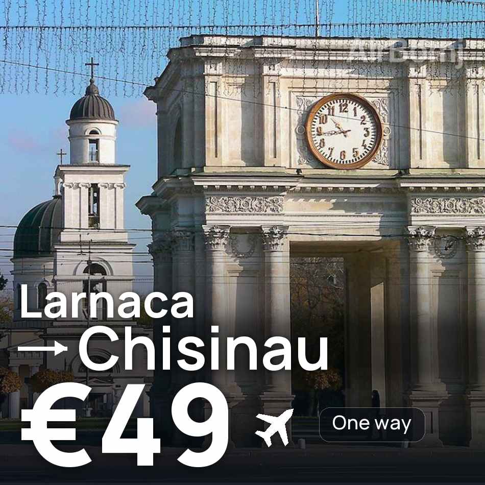 Flight ticket: Larnaca to Chisinau, €49