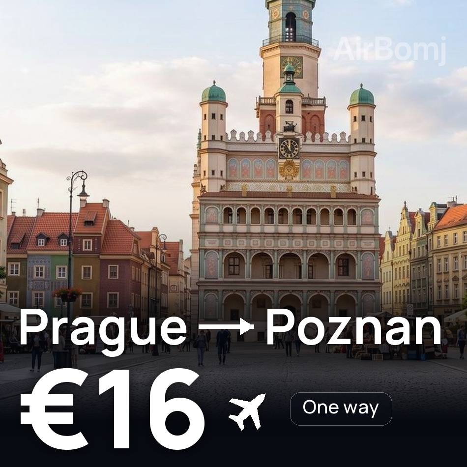تذكرة طيران: براغ — بوزنان، €16